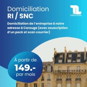 Tarif domiciliation raison individuelle ou SNC à Carouge Genève - TL Fiduciaire